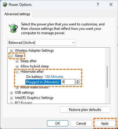Cant Wake Up Windows Power Options