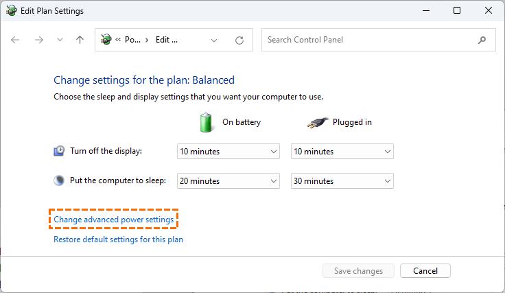 Cant Wake Up Windows Change Settings